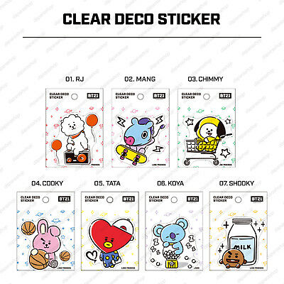 bt21 clear deco sticker